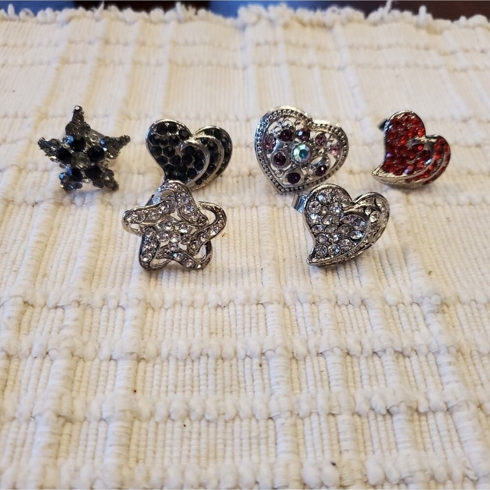 Bundle of‎ star and heart statement adjustable rings lot